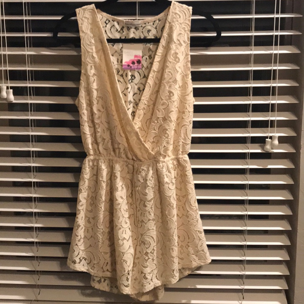 White lace romper